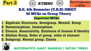 MCQ on Group Theory  DMGT  Lecture3 [upl. by Iznek60]