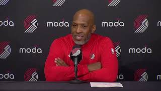 Chauncey Billups Postgame Interview  Portland Trail Blazers 122 Minnesota Timberwolves 108 [upl. by Bab]