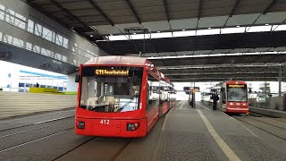 Straßenbahn CityBahn Chemnitz in Chemnitz Hbf STR4 Hutholz Chemnitz CB C11 Chemnitz Hbf [upl. by Asaert]