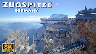 Zugspitze  Germanys Highest Mountain  With beautiful Views Of The Surrounding Alps in 8K [upl. by Shurlock55]