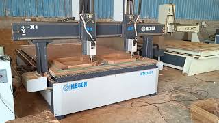 Double Head Cnc Router Machine Mecon Technology cncrouter [upl. by Aicirtac]