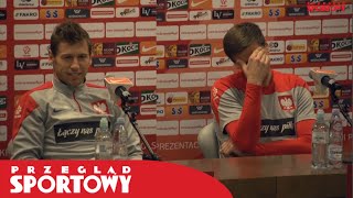 Szczęsny i Krychowiak wkręcają dziennikarzy na konferencji [upl. by Idhem498]