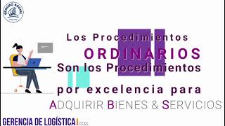 Procedimientos ordinarios GERENCIA DE LOGÍSTICA [upl. by Constance]