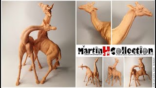 MartinH Collection  Giraffe Bulls Fighting by Animal Den Miniatures [upl. by Atteram]