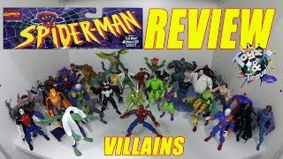 Review Coleção Spiderman Animated ToyBiz década de 90  Todos os vilões do Homem Aranha PréLegends [upl. by Mikkanen]