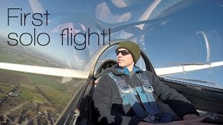 First solo glider flight at the London Gliding Club [upl. by Nosna]