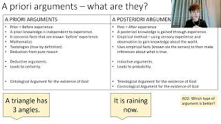 ONTOLOGICAL ARGUMENT FOR THE EXISTENCE OF GOD A LEVEL RELIGIOUS STUDIES REVISION [upl. by Airdnna904]