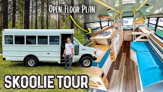 SIMPLE DIY Mini School Bus Camper Conversion Build [upl. by Chancey]