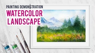 Watercolor landscape Painting demonstration [upl. by Lohner731]