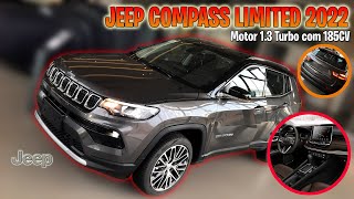 AVALIAMOS O NOVO JEEP COMPASS LIMITED 13 TURBO 2022  FICHA TÉCNICA COMPLETA [upl. by Ecnerrat395]