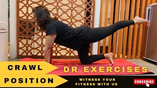 Simple Diastasis recti exercises in crawl position  abdominal separation exercises  mummy tummy [upl. by Quillan]