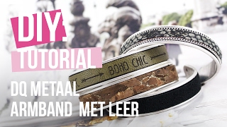 Sieraden maken Armband van DQ metaal met 10 mm plat leer ♡ DIY [upl. by Amilb605]