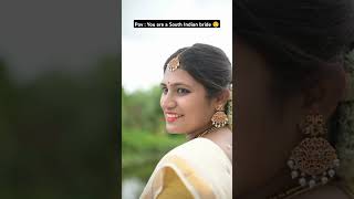 South Indian bride 😌 bridal makeup photoshoot photography viralvideo youtubeshorts explore [upl. by Garges]