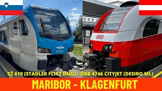 Cab Ride Maribor  Klagenfurt Drava ValleyampKoralm RailwaySlovenia Austria train drivers view 4K [upl. by Nirac]