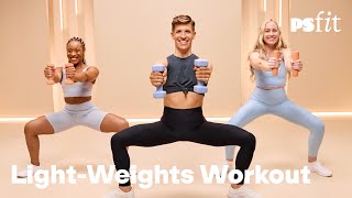 45Minute FullBody Workout With Light Weights [upl. by Ranee]