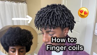 How to Get Curls with Finger Coils For Men  ALL HAIR TYPES [upl. by Sell]