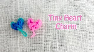 Rainbow Loom New Easy Tiny Heart Charm Tutorial [upl. by Necyla992]