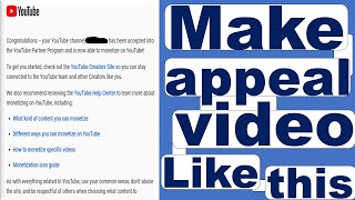 how to make appeal video for youtube monetization [upl. by Ardnic]