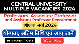 ASSISTANT PROFESSOR ASSOCIATE PROFESSOR PROFESSOR VACANCIES IN TAMILNADU CENTRAL UNIVERSITIES I JOBS [upl. by Macdonell]