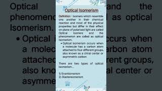 opticalisomerism optical isomerism phenomenon defination explanation chiral center four [upl. by Vadnee]