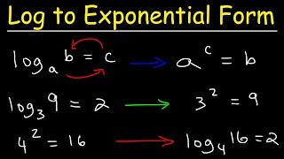 Writing Logarithmic Equations In Exponential Form [upl. by Tullius370]