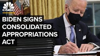 Biden signs into law the Consolidated Appropriations Act 2022 — 31522 [upl. by Weinert431]