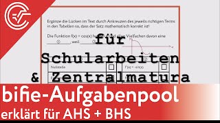 competenz4u  bifie Aufgabenpool Schritt für Schritt erklärt  Zentralmatura Mathematik [upl. by Kcid]