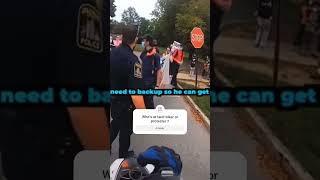 Protesters Try To Stop Motorcyclist viral protest police trending motorcycle lawenforcement [upl. by Aciras531]