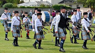 Falkirk School Pipe Band competing in Novice B amp Grade 4B at the 2023 RSPBA Pipe Band Championships [upl. by Dougherty]