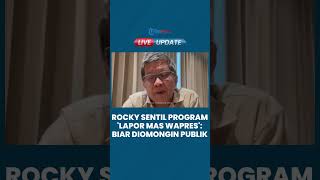 Rocky Gerung Sentil Wapres Gibran soal Program Lapor Mas Wapres Pengen Terus Nongol di Kamera [upl. by Nored112]