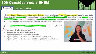 100QUESTÕESparaoENEM96 O polietileno é formado pela polimerização do eteno sendo usualmente [upl. by Pinelli612]