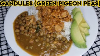 Gandules Dominicanos  Gandules con coco  gandules guisados  Green pigeon peas  how to gandules [upl. by Aniluj]