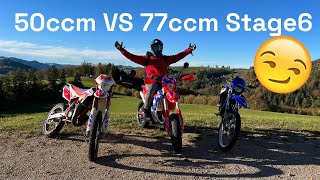 50 ccm VS 77ccm Stage6 das ultimatives Rennen mit Beta rr125 2T [upl. by Nnor]