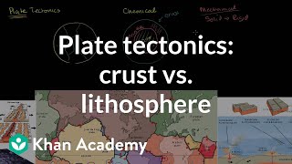 Plate tectonics Difference between crust and lithosphere  Cosmology amp Astronomy  Khan Academy [upl. by Octavla]