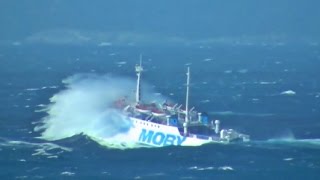 TRAGHETTO CONTROVENTO ferry upwind during a sea storm [upl. by Annoyi]