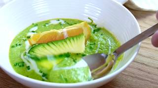 cold courette orange amp basil soup recipe  healthy and super quick [upl. by Lettie844]