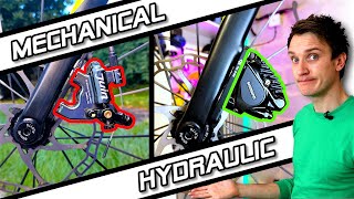 Mechanical VS Hydraulic Disc Brakes  Shimano RS505 install amp test [upl. by Enegue653]