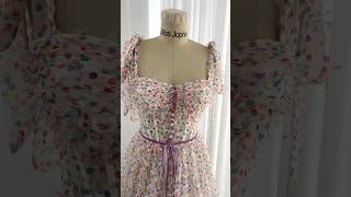 Making a retro colorful polka dots dress dress sewing fashiondesigner [upl. by Aivatnahs465]