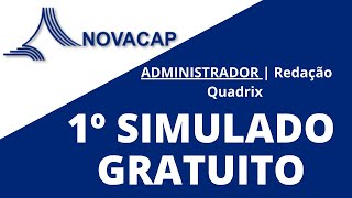 ADMINISTRADOR Novacap  1º Simulado Gratuito de Discursiva Faça e Envie no Grupo do Telegram [upl. by Enileuqaj]