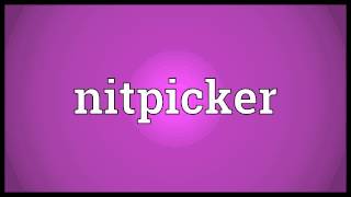 Nitpicker Meaning [upl. by Ahsiuq]