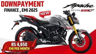 Downpayment amp EMI 2025 New Model TVS Apache RTR 160 4v USD Forks Suspension  Finance of USD Apache [upl. by Ijan]