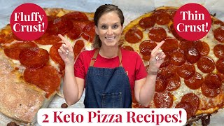 Keto Pizza quotFluffy amp Thin crustquot GLUTEN free amp VERY Low carbs [upl. by Ehrsam]