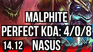 MALPHITE vs NASUS TOP  408  EUW Master  1412 [upl. by Hsakaa339]