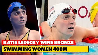 USAs Katie Ledecky Wins Bronze  Swimming Womens 400m Freestyle  Olympic 2024 [upl. by Hulbig]