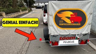 Rückwärts fahren mit kleinem Baumarkt Anhänger Die Peilboje macht es dir einfacher Rückfahrhilfe [upl. by Einohpets101]