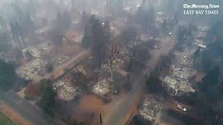 Campfire Aerial tour of Paradise California destruction [upl. by Eleonore]