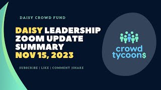 Daisy Nov 17 Leadership Update Summary  New Crowd Fund Project  News About Daisy Crypto AI [upl. by Granoff]