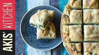 Greek Spinach Pie Spanakopita  Akis Petretzikis [upl. by Mandle]