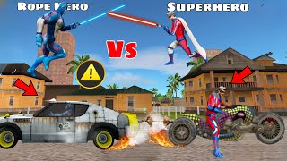 Rope Hero Roadster Car Vs Superhero Bike Transformer Race in Vice Town  Rope Hero Vice Town New [upl. by Jamieson834]