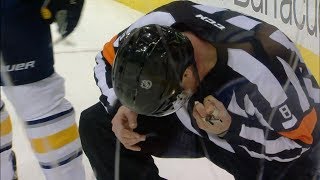 NHL Pucks Hitting the RefsLinesmen [upl. by Edmon]